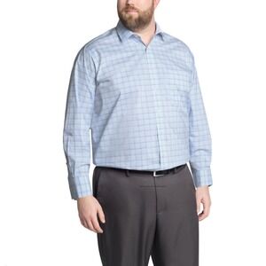 VAN HEUSEN Mens Big Fit Ultra Wrinkle Free LS Dress Shirt Lavender Blue 19 36-37